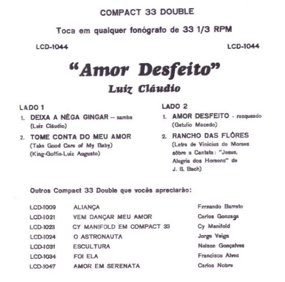 1961 - Luiz Cláudio - Amor Desfeito