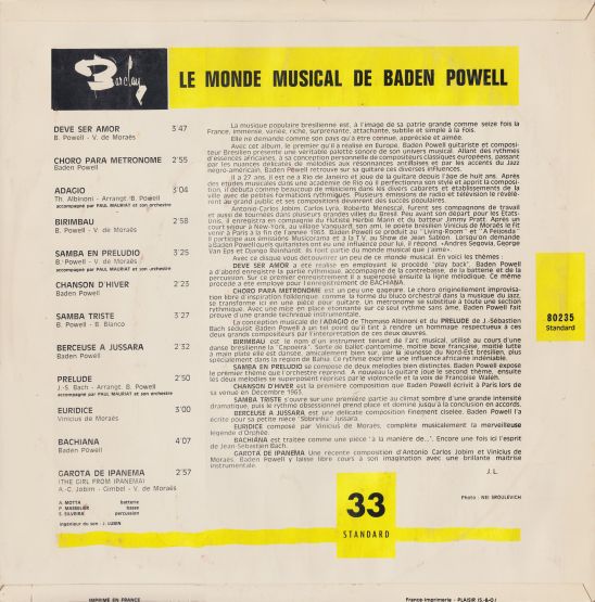1964 - Le Monde Musical de Baden Powell