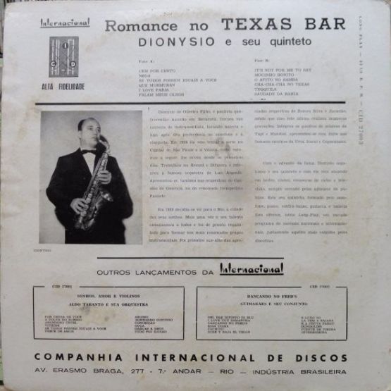 1959 - Dionysio e seu Quinteto - Romance no Texas Bar