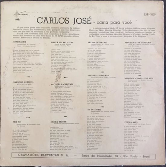 1960 - Carlos José - Canta Para Você